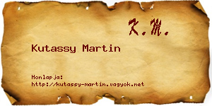 Kutassy Martin névjegykártya